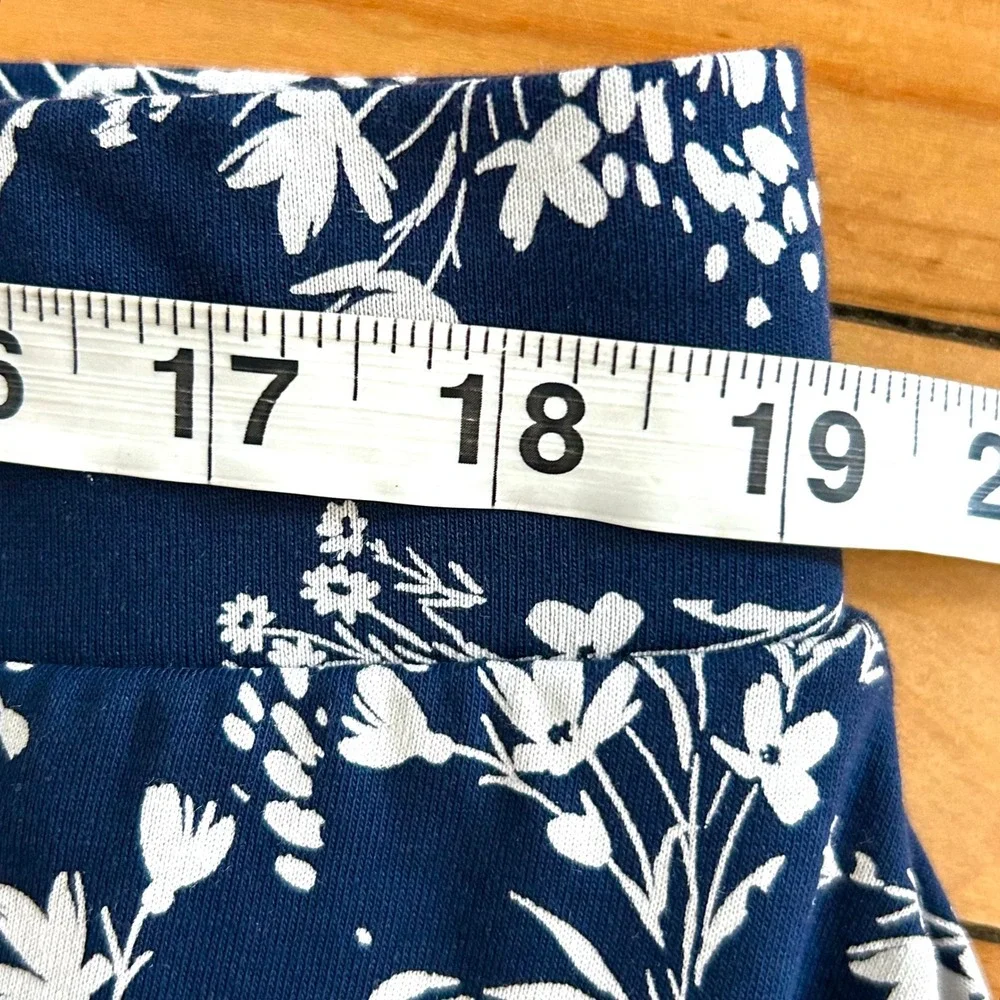 Pact French Navy Shoreline Floral Print Fit & Flare Swing Midi Skirt Size XXL - Picture 6 of 9